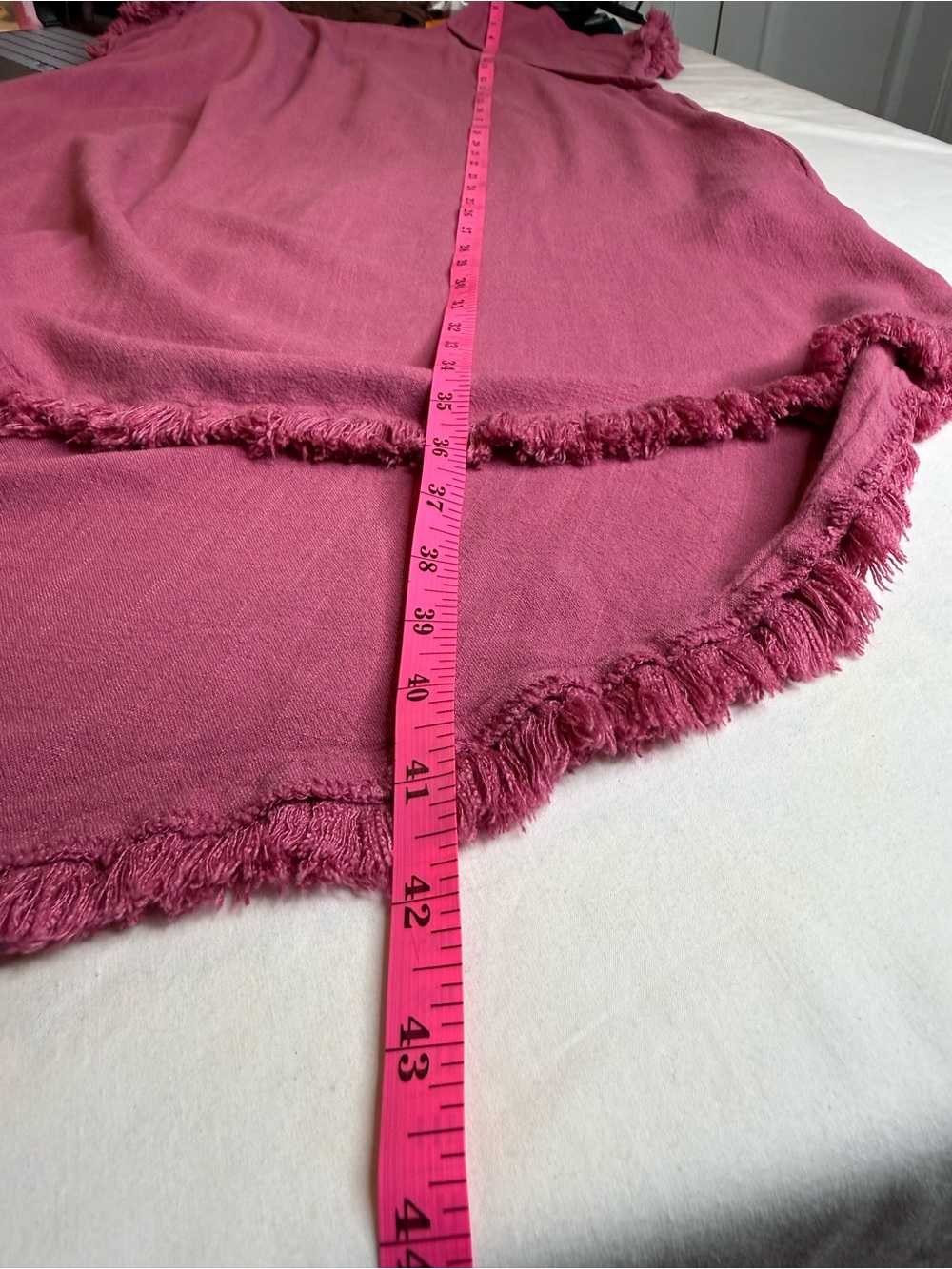 Umgee Mauve Pink High-Low Fringed Sleeve Dress - Picture 7 of 7